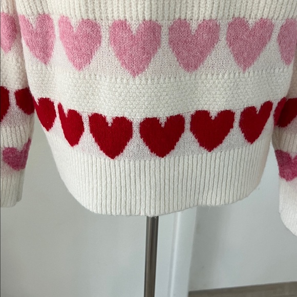 Red & Pink Hearts cozy cupcakes & cashmere Sweater med adorable cabincore - Picture 7 of 15
